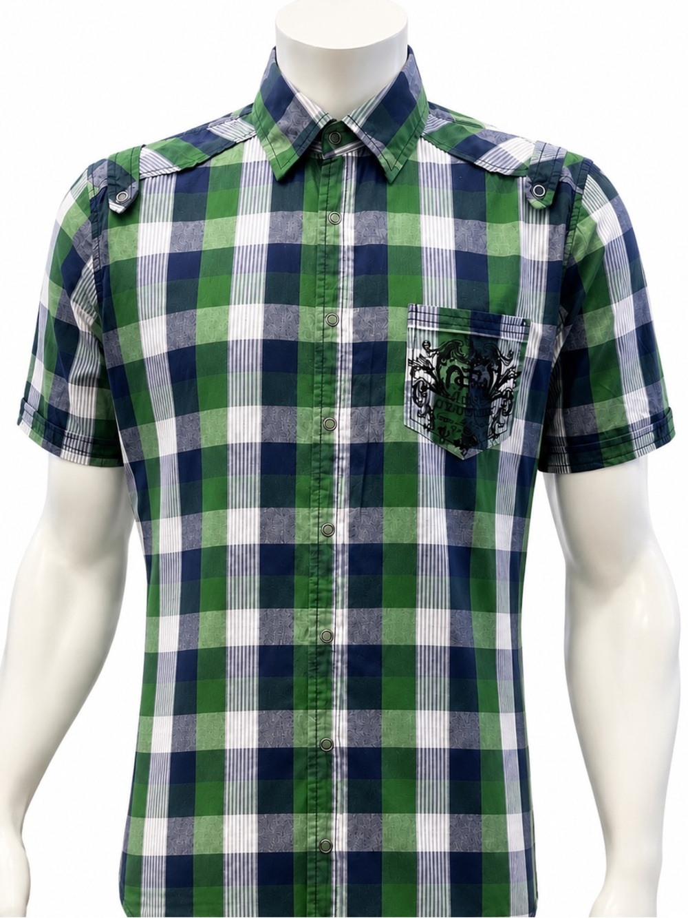 Not Of This World NOTW Green Plaid Embroidered Jeremiah 29.11 Verse Shirt Medium
